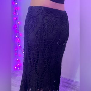 black crochet skirt